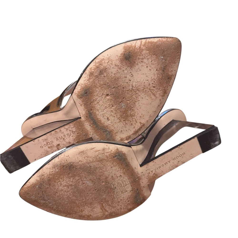 Good American Silver Metallic Pointed-Toe Thong Sandals - Picture 3 of 6
